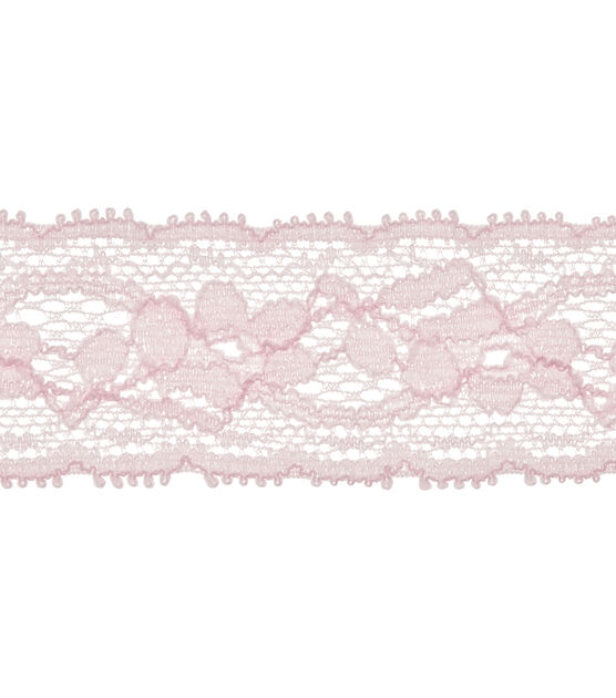 PINK 1-1/8 INCH RUFFLED LACE WITH WHITE RIBBON - Trimplace LLC