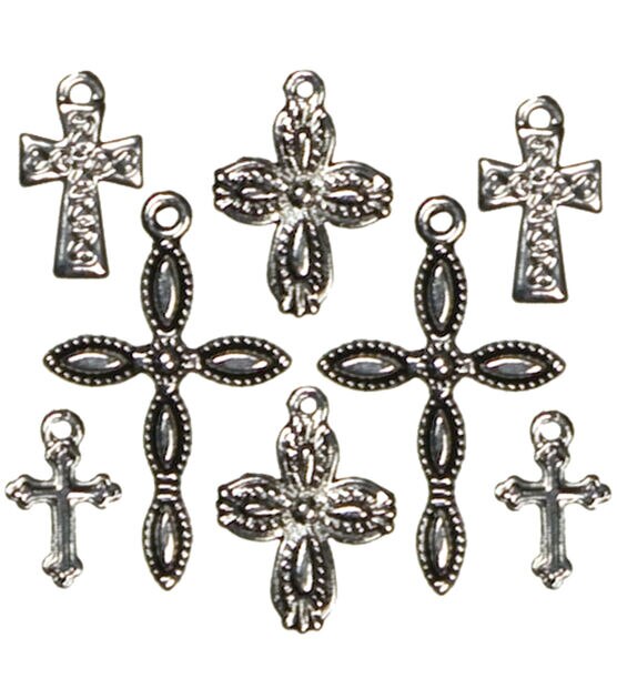 Cousin Jewelry Basics Metal Charms 8 Pkg Crosses