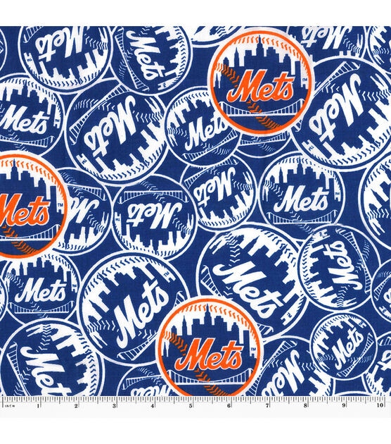 Fabric Traditions New York Mets Cotton Fabric Mascot Logo