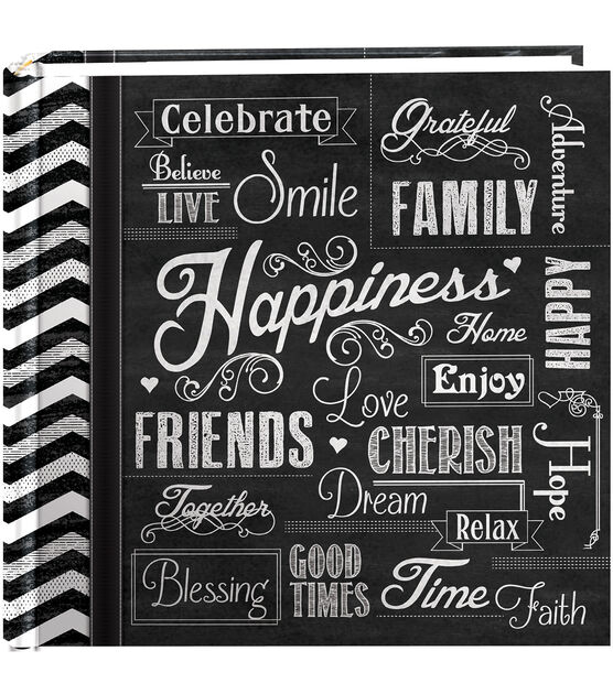Pioneer 2 Up Chalkboard Happiness Print Album With 200 Pockets