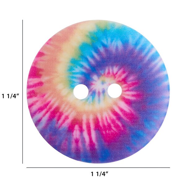 Flair Originals 1 1/4" Multi Tie Dye Pattern 2 Hole Buttons 3pk, , hi-res, image 4