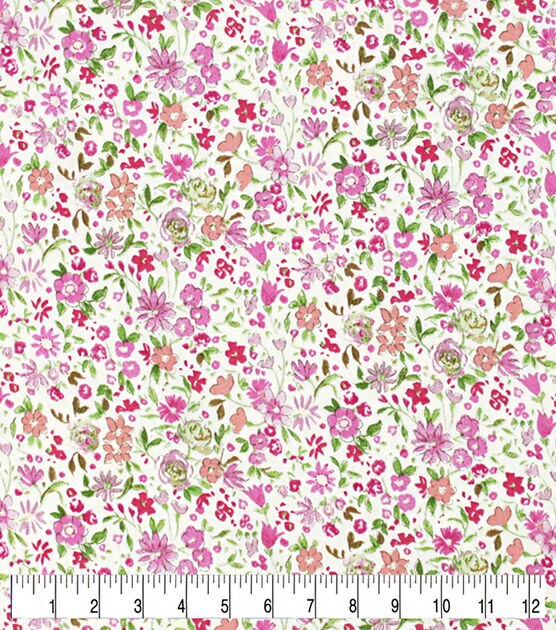 Bright Pink Floral Quilt Cotton Fabric by Keepsake Calico, , hi-res, image 3