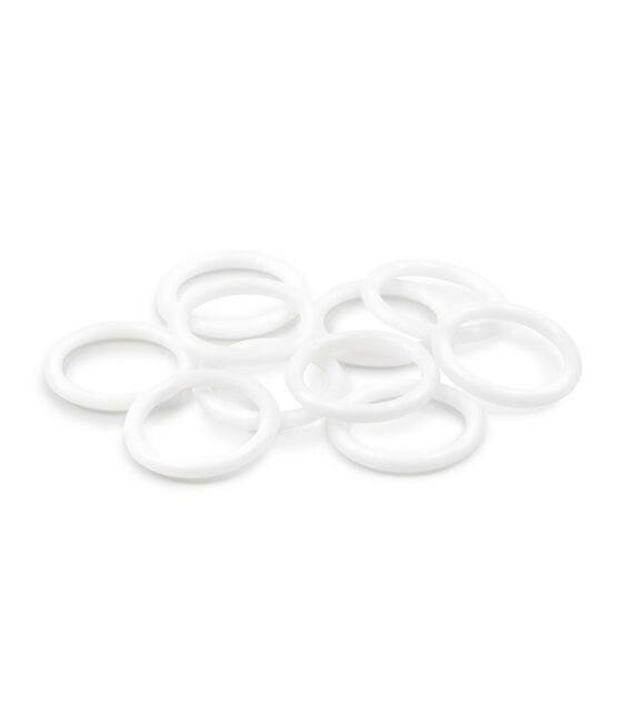 Dritz Home 3/4" White Plastic Drapery Rings 24pc, , hi-res, image 4