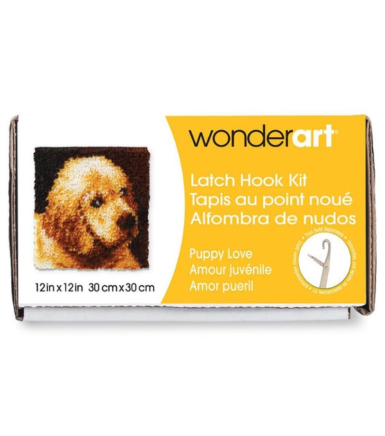 Wonderart Latch Hook Kit 12"X12" Puppy Love, , hi-res, image 2