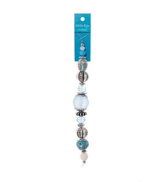 7" Blue Lantern Strung Beads by hildie & jo