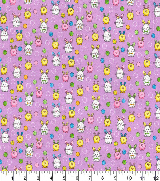 Fabric Traditions Easter Egg Animals Easter Glitter Cotton Fabric, , hi-res, image 2