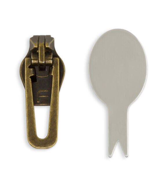 Dritz Fix-A-Zipper Replacement Slider Kit, Coil Zipper, Antique Brass, , hi-res, image 6