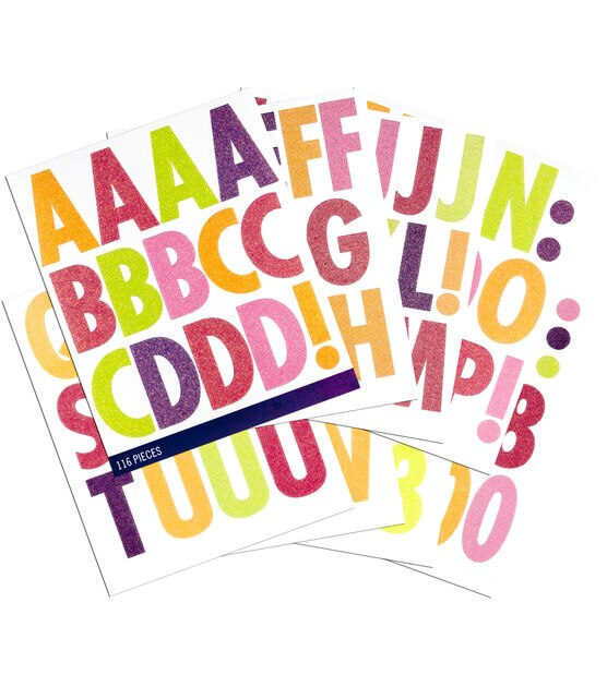 Sticko Futura Regular XL Glitter Alphabet Stickers Bright & Multi