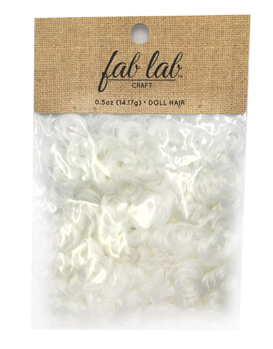 Fab Lab 0.5oz White Curly Doll Hair Kit