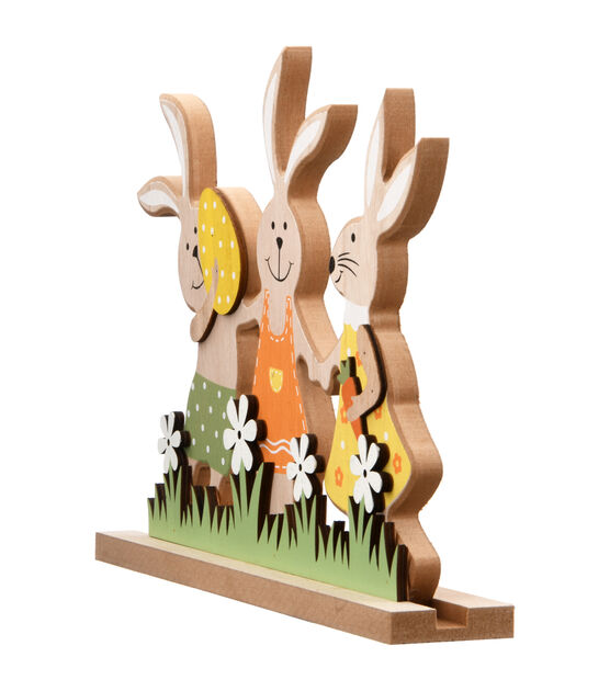 National Tree 9" Easter Bunny Wood Décor Piece, , hi-res, image 2