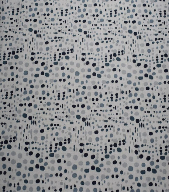 Navy Funky Dots on White Quilt Cotton Fabric by Quilter's Showcase