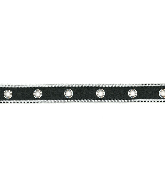 Simplicity Eyelet Zipper Trim 0.63'' Black, , hi-res, image 2