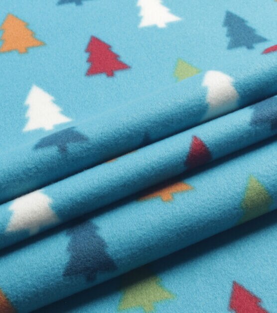 Simple Trees Multi Blizzard Prints Fleece Fabric, , hi-res, image 3