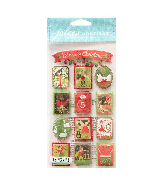 American Crafts Stickers 12 Days of Christmas