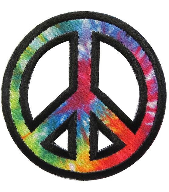 Simplicity Multicolor Embroidered Peace Iron On Patch, , hi-res, image 2