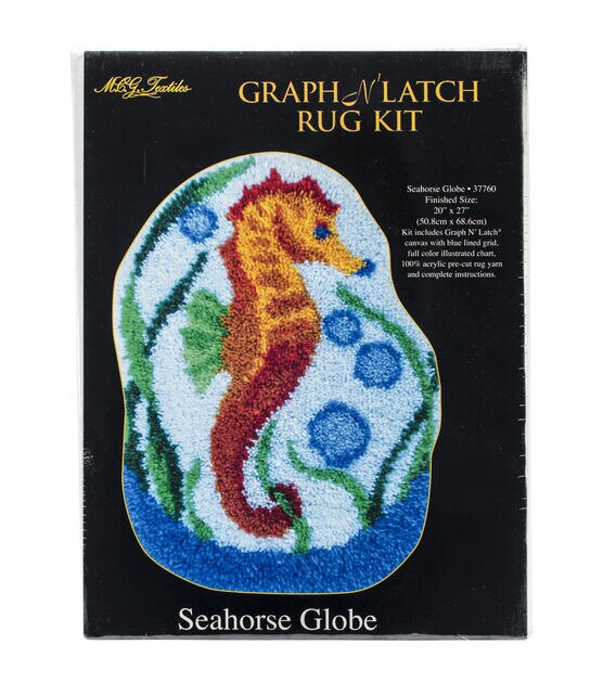 Latch Hook Kit 20"X27" Shaped Seahorse Globe