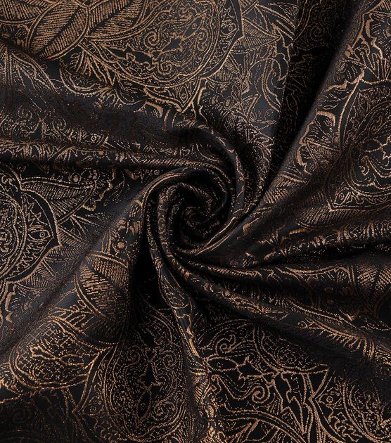 Yaya Han Cosplay Byzantine Metallic Brocade Gold Black Fabric, , hi-res, image 5