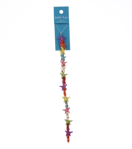 7" Multicolor Turquoise Stone Starfish Bead Strand by hildie & jo