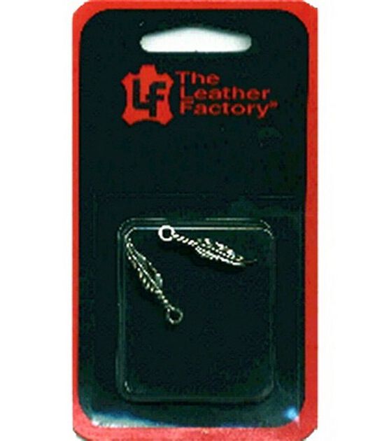 The Leather Factory 1" Charm Feather 2PK Silver