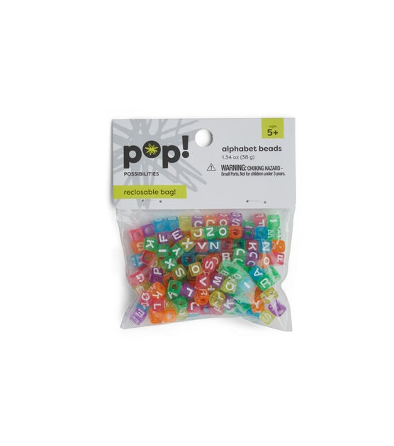 POP! Possibilities 160 pk 7mm Translucent Beads - Alphabet