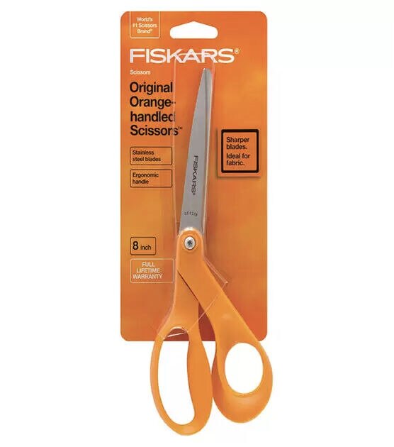 Fiskars 8in Bent Original Orange-Handled Scissors, , hi-res, image 2