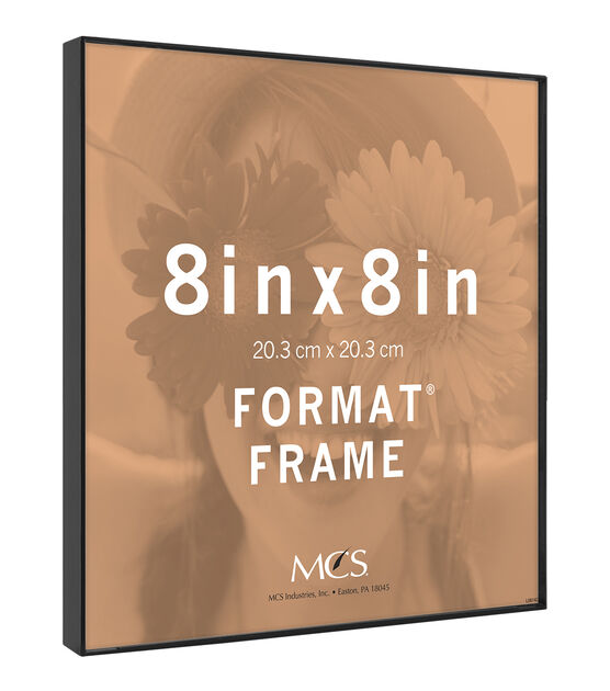 ArtToFrames 8x8 / 8 x 8 Picture Frame Satin Black .. 1.125'' wide (WOMMUS-1)