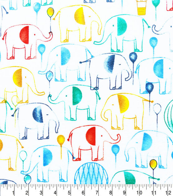 Up Up Away Elephant Nursery Flannel Fabric by Lil' POP!, , hi-res, image 3
