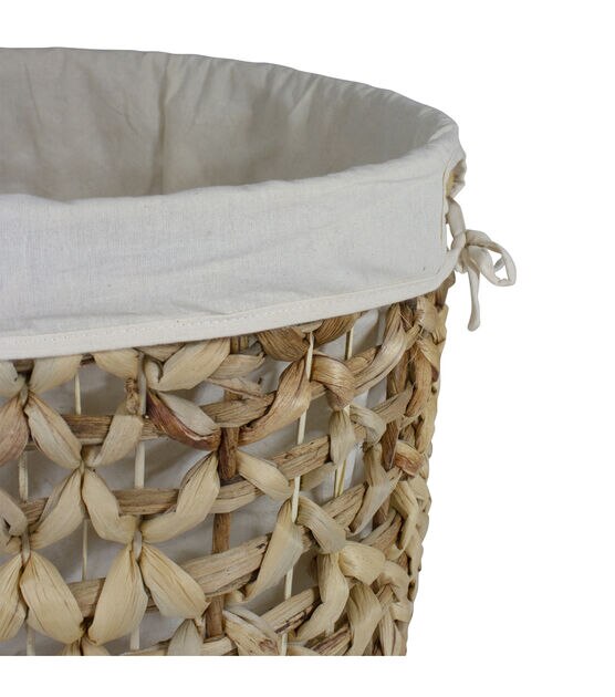 Northlight 16" Natural Woven Laundry Hamper Basket With Cotton Liner, , hi-res, image 4