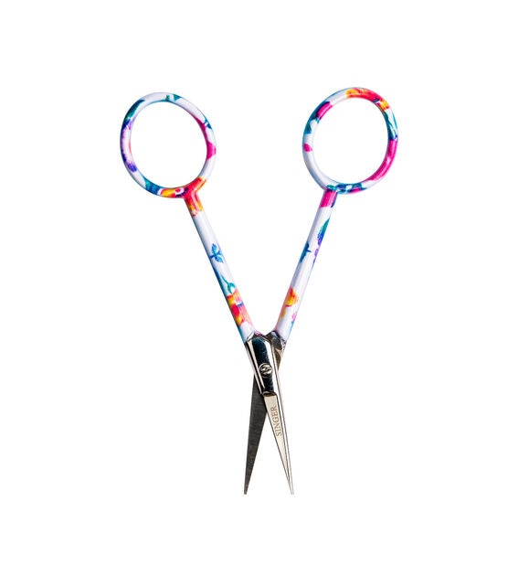SINGER Forged 4" Embroidery Scissors with Curved Tip - Floral Printed Handle, , hi-res, image 3