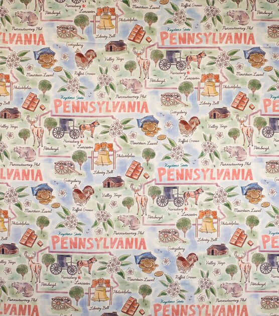 Pennsylvania Cotton Fabric State Pride, , hi-res, image 2