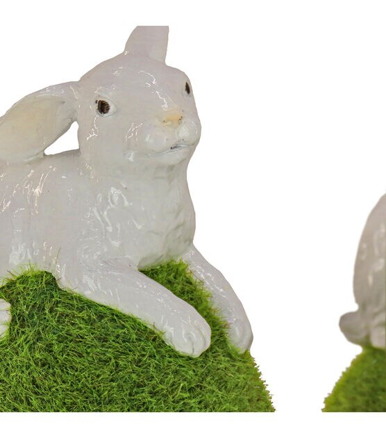 National Tree White Bunny with Green Moss Egg, Set of 3, , hi-res, image 2