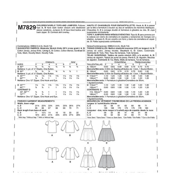 McCall's M7829 Size 2 to 8 Children's & Girl's Sportswear Sewing Pattern, , hi-res, image 7