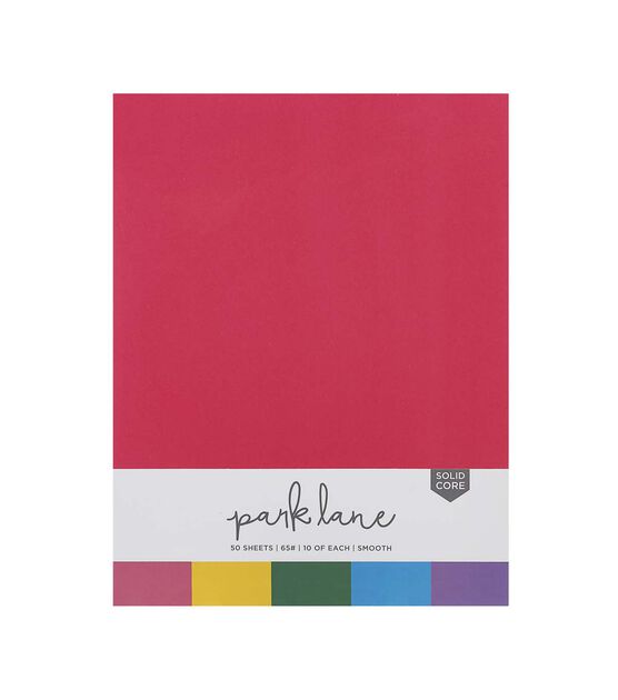 50 Sheet 8.5" x 11" Jewel Solid Core Cardstock Paper Pack by Park Lane