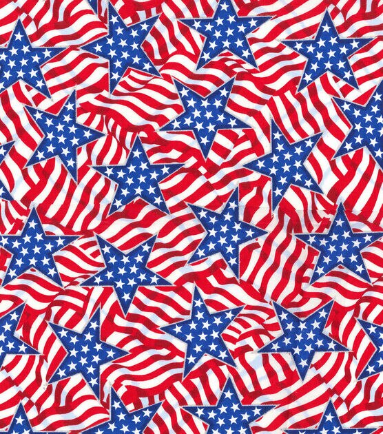 Fabric Traditions Stars and Stripes Glitter Patriotic Cotton Fabric, , hi-res, image 2