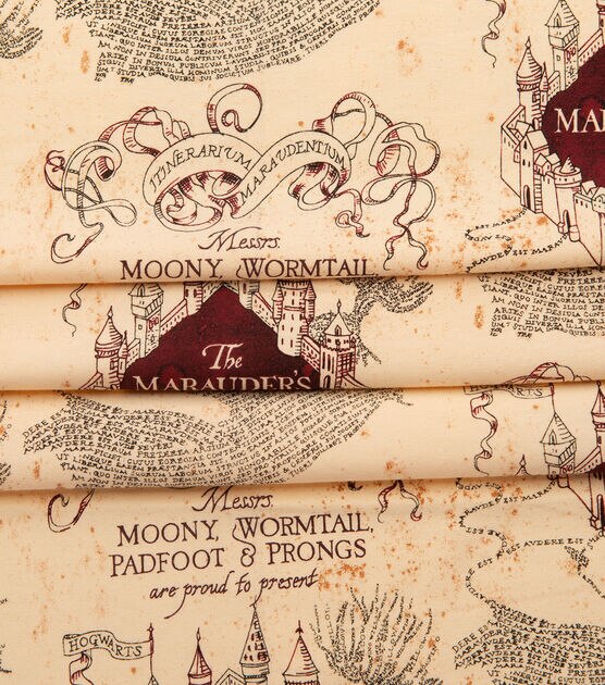Harry Potter Knit Fabric 58'' Marauders Map, , hi-res, image 4