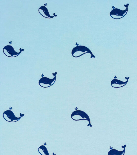 Tiny Whales Nursery Flannel Fabric by Lil' POP!