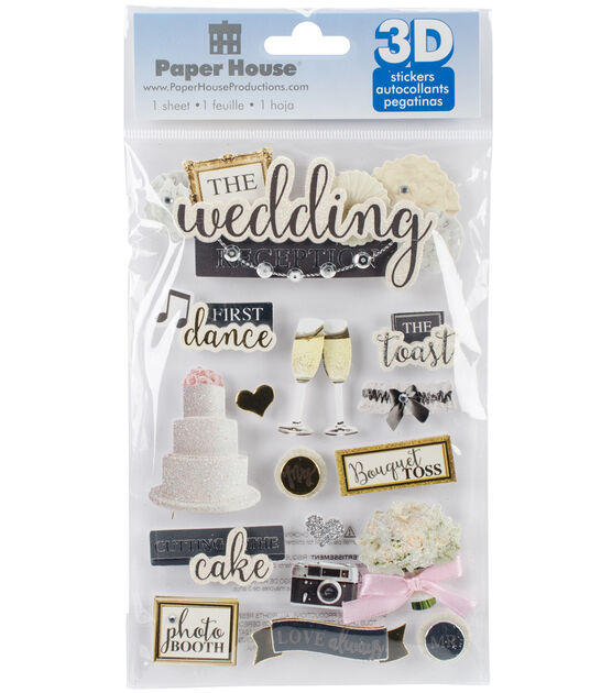 Paper House 3D Stickers 4.5"X7" Wedding Reception