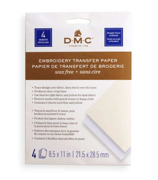 DMC Blank Magic Paper for Embroidery or Cross Stitch - 4 PACKS of 3 = 12  SHEETS