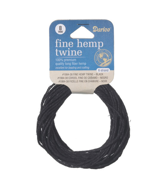 Darice 8yds Black Fine Hemp Twine Strands 6pk, , hi-res, image 1