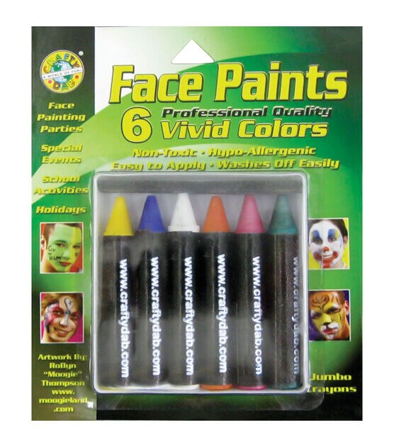 Face Paint Jumbo Crayons 6 Pkg