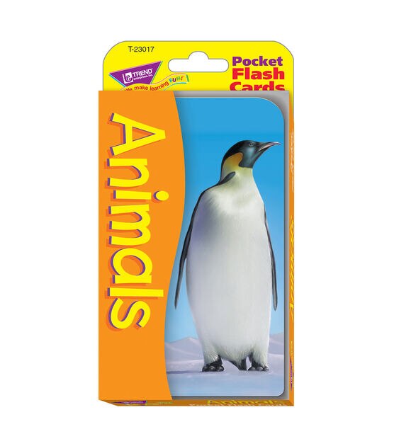 TREND 3" x 5" Animals Pocket Flash Cards 56pc