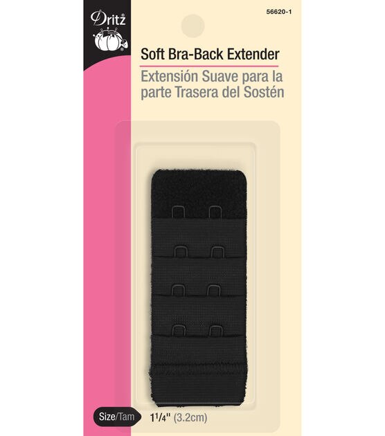 Dritz 1-1/4" Soft Bra-Back Extender, Black