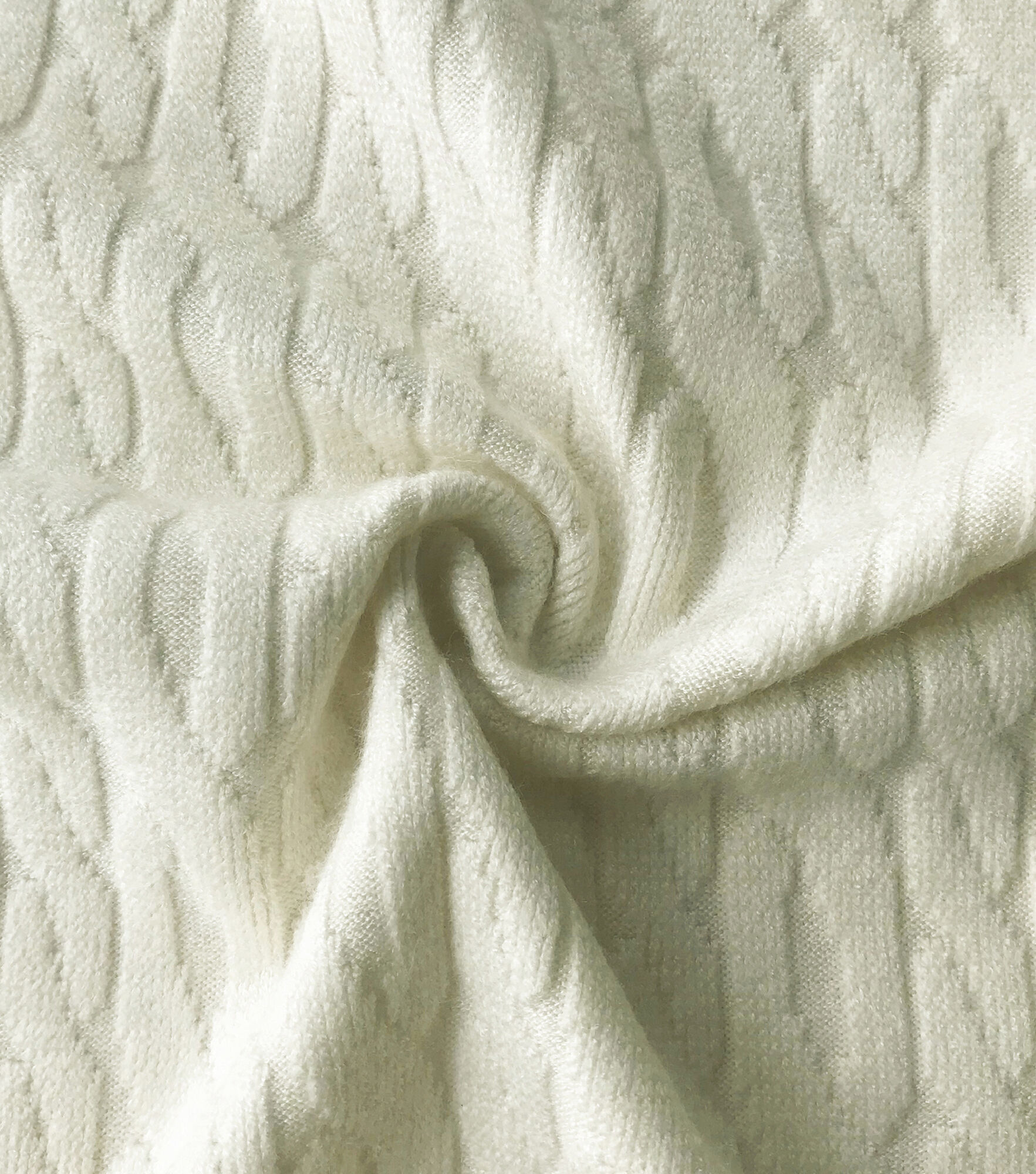 Athleisure Cable Knit Fabric, Ivory, hi-res