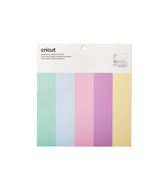 Cricut 13" x 13" Pastels Smart Paper Sticker Cardstock Sheets 10ct