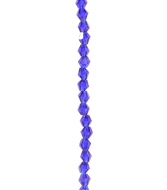 7" Sapphire Glass Bicone Bead Strand by hildie & jo, , hi-res, image 2