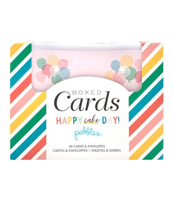 American Crafts Pebbles Happy Cake Day Boxed Cards