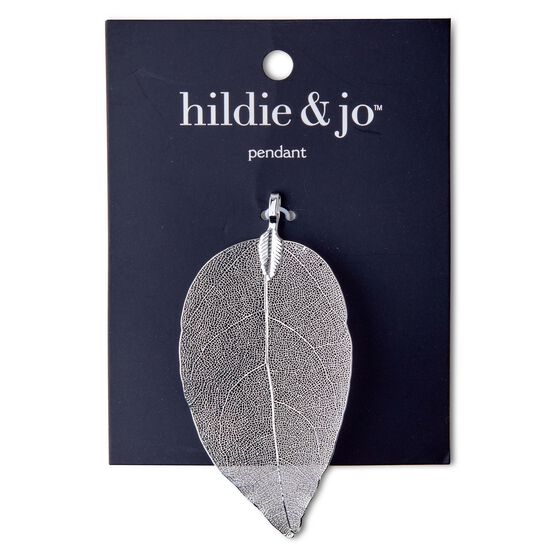 Silver Brass Leaf Pendant by hildie & jo