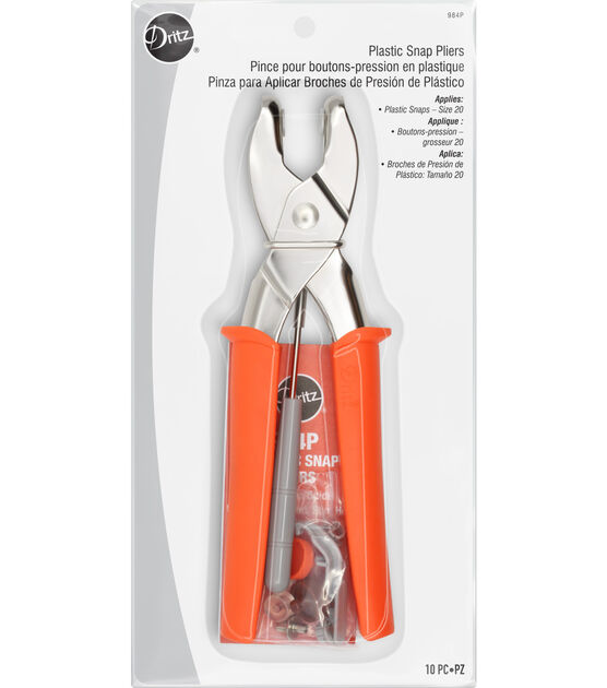Dritz Plastic Snap Pliers for Size 20 Snaps, Orange