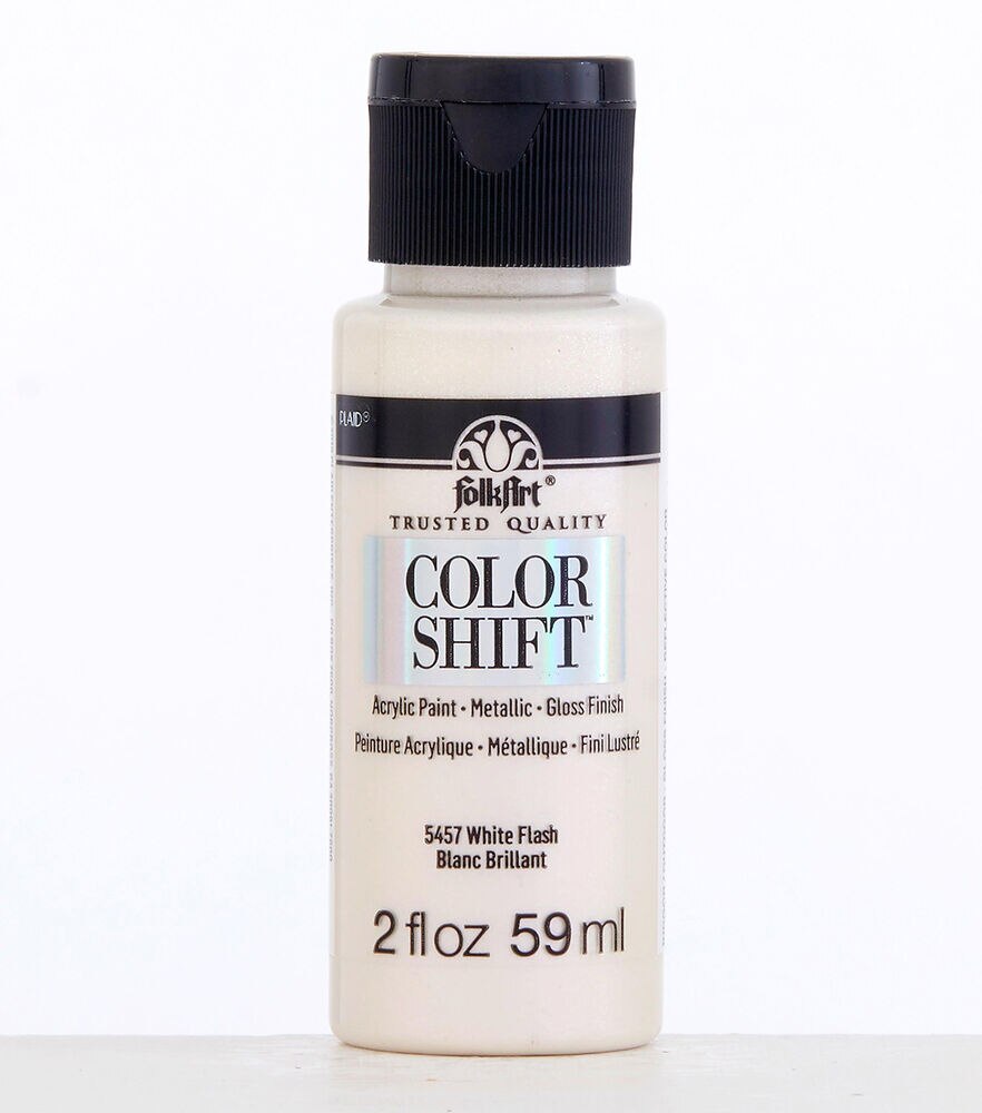FolkArt Color Shift Metallic Acrylic Paint 2oz, White, swatch