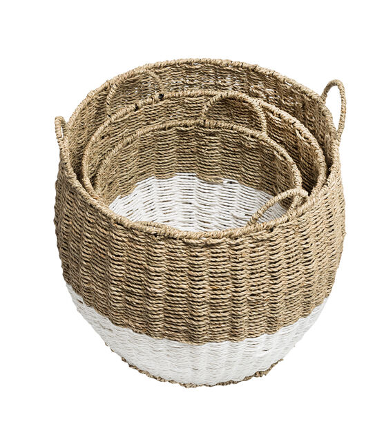 Honey Can Do 16" Seagrass Round Nesting Baskets 3ct, , hi-res, image 6